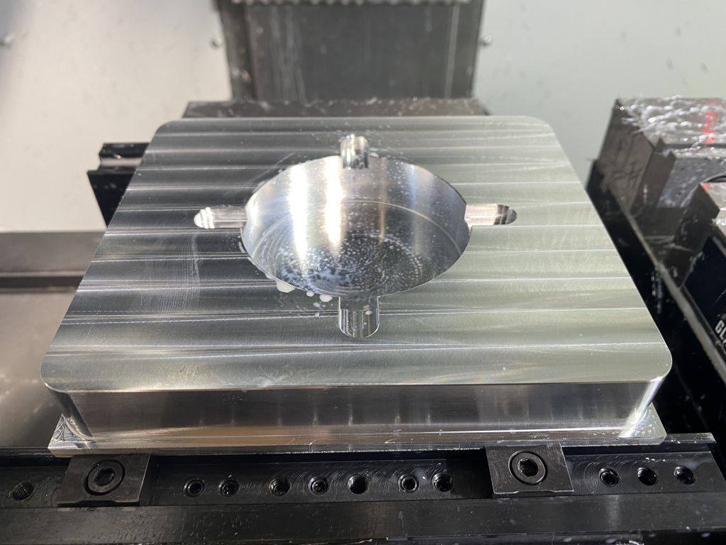 Part in the vise on a CNC mill