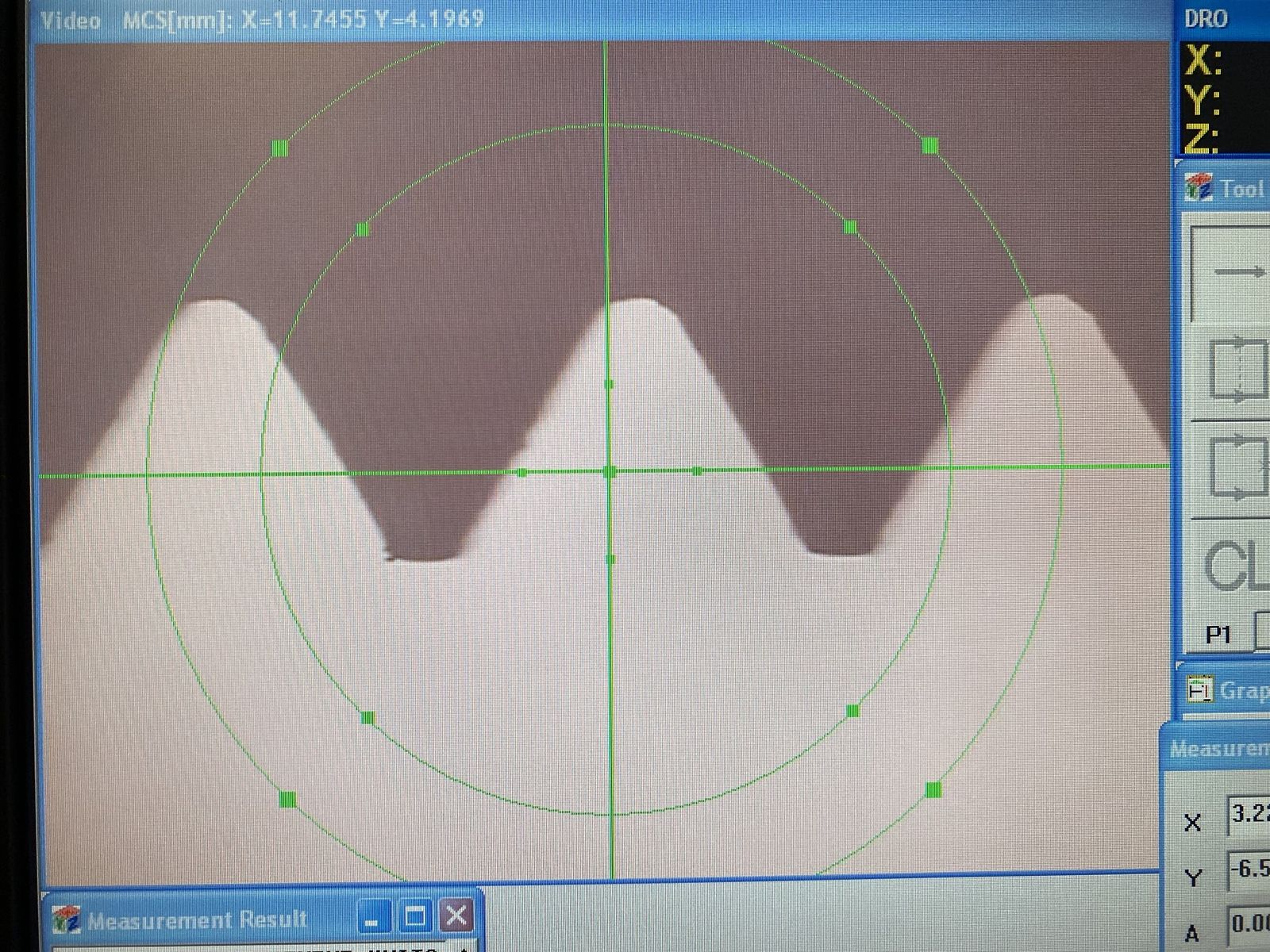 Thread profile measured on a vision measurement system